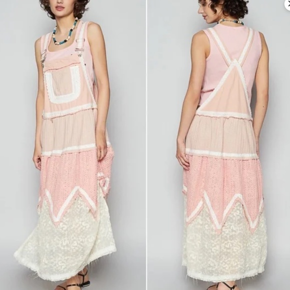 POL Dresses & Skirts - POL “ Sophia “ POL Twill and Trim Overall Skirt Romper SR2